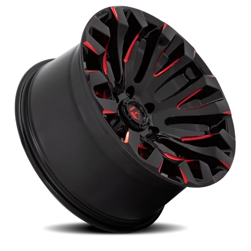 Fuel Quake D829 18x9 +1 5x150mm 110.1mm Gloss Black Milled Red