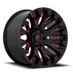 Fuel Quake D829 18x9 +1 6x135mm 87.1mm Gloss Black Milled Red