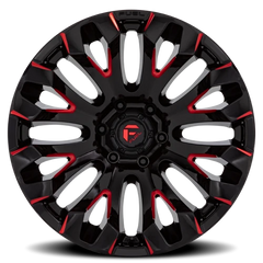 Fuel Quake D829 18x9 +1 8x170mm 125.1mm Gloss Black Milled Red