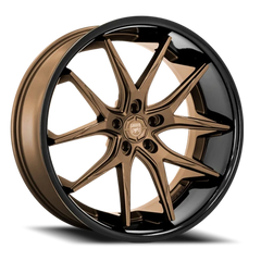 Lexani Wheels R-Twelve R-12 BZSSB 22x9 +38 5x114.3mm 74.1mm Satin Bronze Gloss Black Lip