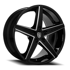Lexani Wheels R-Four R04 BG 20x8.5 +32 5x120.65mm 74.1mm Gloss Black Milled
