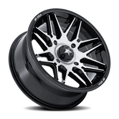 MSA Radar UTV M52 BD 16x7 +10 4x156mm 115.1mm Gloss Black Machined Face