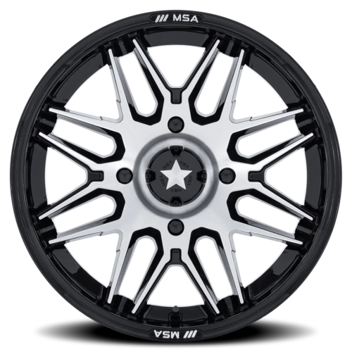 MSA Radar UTV M52 BD 14x7 -47 4x110mm 86mm Gloss Black Machined Face
