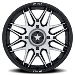 MSA Radar UTV M52 BD 15x7 +10 4x156mm 115.1mm Gloss Black Machined Face
