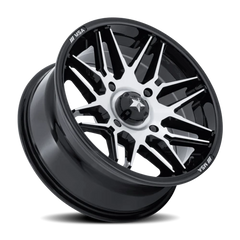 MSA Radar UTV M52 BD 16x7 +10 5x114.3mm 72.56mm Gloss Black Machined Face