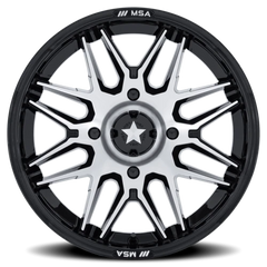 MSA Radar UTV M52 BD 15x7 +10 5x114.3mm 72.56mm Gloss Black Machined Face