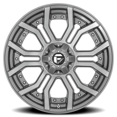 Fuel Rage Platinum D713 20x9 +1 6x135mm 106.1mm Brushed Gunmetal Tinted Clear