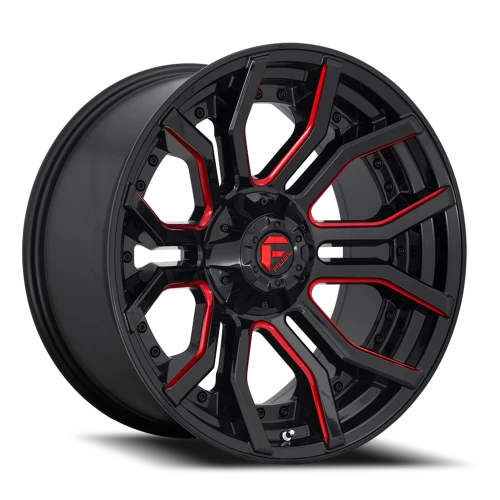Fuel Rage D712 20x10 -18 6x135mm 106.1mm Gloss Black Red Tinted Clear