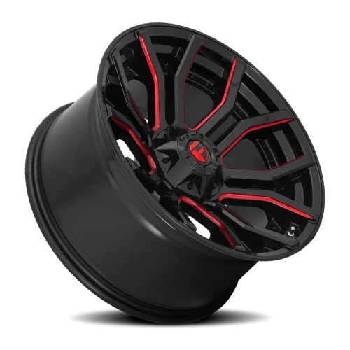 Fuel Rage D712 24x12 -44 5x127mm 87.1mm Gloss Black Red Tinted Clear