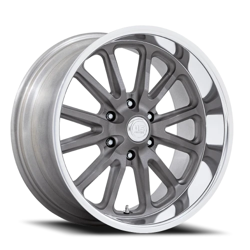 US Mags Rambler 6 UC145 AD 20x9.5 +1 6x135mm 87.1mm Matte Gunmetal Diamond Cut Lip