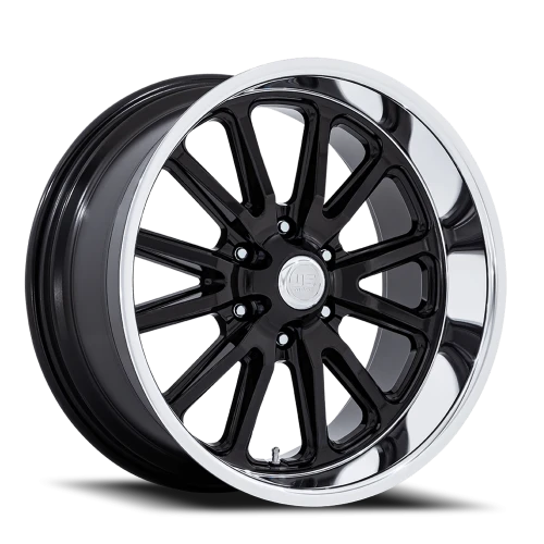 US Mags Rambler 6 UC145 BD 20x9.5 +1 6x139.7mm 106.1mm Gloss Black Diamond Cut Lip