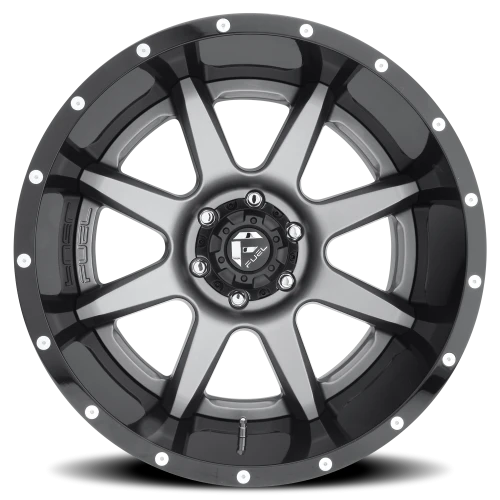 Fuel Rampage D238 22x14 -70 5x127mm 78.1mm Matte Gunmetal Black Lip