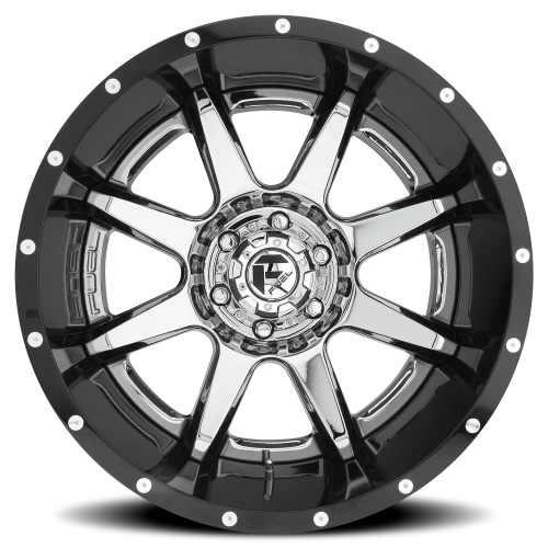 Fuel Rampage D247 20x10 -19 6x139.7mm 108mm Chrome  Gloss Black Lip