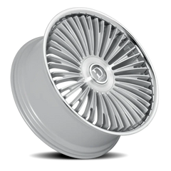 Dolce Luxury Razzo GSBF 24x10 +25 6x139.7mm 66.6mm Gloss Silver Brushed Face-Stainless Lip