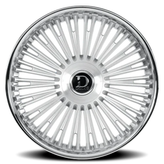 Dolce Luxury Razzo GSBF 24x10 +35 6x139.7mm 66.6mm Gloss Silver Brushed Face-Stainless Lip