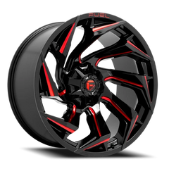 Fuel Reaction D755 20x9 +1 5x114.3mm 78mm Gloss Black Milled-Red Tint