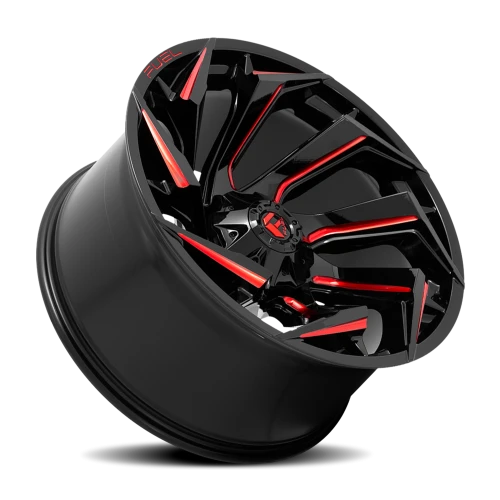 Fuel Reaction D755 24x12 -44 8x170mm 125.1mm Gloss Black Milled-Red Tint