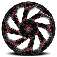 Fuel Reaction D755 24x12 -44 5x127mm 87.1mm Gloss Black Milled-Red Tint