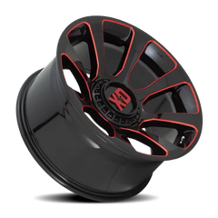 XD Series Reactor XD854 GB-RT 20x10 -18 6x135mm 106.1mm Gloss Black Milled-Red Tint