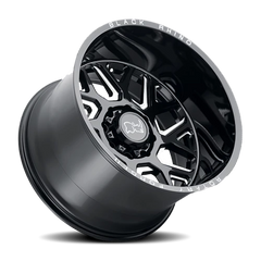 Black Rhino Reaper 20x11.5 -44 5x127mm 71.6mm Gloss Black Milled Spokes