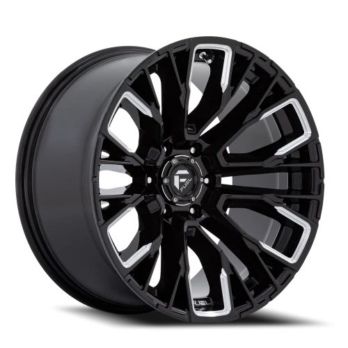 Fuel Rebar 6 D849 17x9 +1 6x135mm 87.1mm Gloss Black Milled