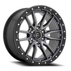 Fuel Rebel D680 18x9 -12 6x139.7mm 106.1mm Matte Gunmetal Black Bead Ring