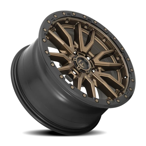 Fuel Rebel D681 18x9 -12 6x139.7mm 106.1mm Matte Bronze Black Bead Ring