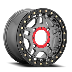 KMC Recon Beadlock UTV KS240 15x7 +38 4x137mm 112.1mm Gunmetal Gloss Black Ring