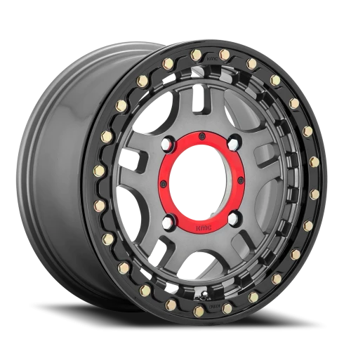 KMC Recon Beadlock UTV KS240 15x7 +38 4x156mm 132mm Gunmetal Gloss Black Ring