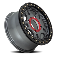 KMC Recon Beadlock UTV KS240 14x7 +38 4x137mm 112.1mm Gunmetal Gloss Black Ring