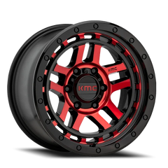 KMC Recon KM540 RD 17x9 -12 5x127mm 78.3mm Gloss Black Machined-Red Tint