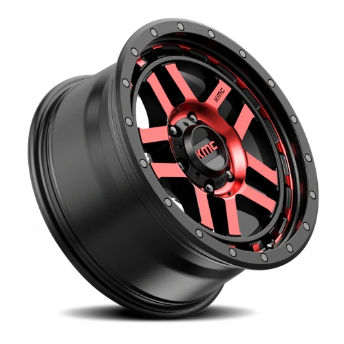 KMC Recon KM540 RD 18x8.5 +0 5x127mm 78.3mm Gloss Black Machined-Red Tint