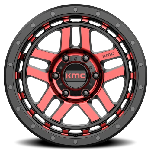 KMC Recon KM540 RD 18x8.5 +0 5x127mm 78.3mm Gloss Black Machined-Red Tint