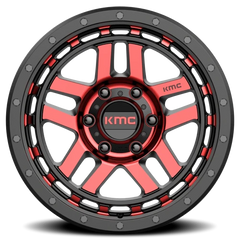 KMC Recon KM540 RD 18x8.5 +0 5x127mm 78.3mm Gloss Black Machined-Red Tint
