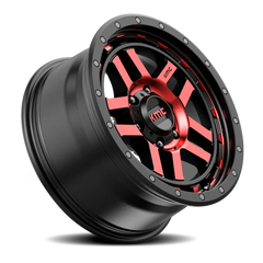 KMC Recon KM540 RD 18x8.5 +0 6x139.7mm 106.25mm Gloss Black Machined-Red Tint