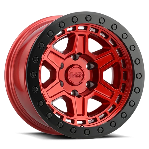 Black Rhino Reno Beadlock RD 17x8.5 -30 6x139.7mm 112.1mm Candy Red Black Ring-Black Bolts