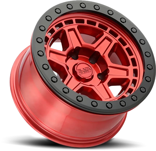 Black Rhino Reno Beadlock RD 17x8.5 -30 6x139.7mm 112.1mm Candy Red Black Ring-Black Bolts