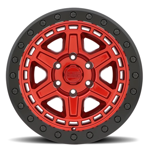 Black Rhino Reno Beadlock RD 17x8.5 -30 6x139.7mm 112.1mm Candy Red Black Ring-Black Bolts