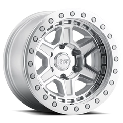 Black Rhino Reno Beadlock SL 17x8.5 -38 5x127mm 71.6mm Silver Mirror Face-Machined Lip-Silver Bolts