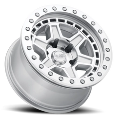 Black Rhino Reno Beadlock SL 17x8.5 -38 5x127mm 71.6mm Silver Mirror Face-Machined Lip-Silver Bolts