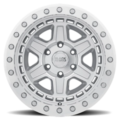 Black Rhino Reno Beadlock SL 17x8.5 -38 5x127mm 71.6mm Silver Mirror Face-Machined Lip-Silver Bolts