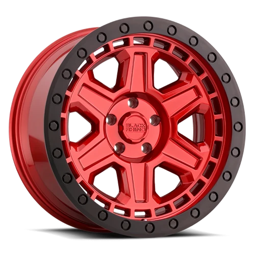 Black Rhino Reno RD 17x9 -18 5x114.3mm 71.6mm Candy Red Black Lip Edge-Black Bolts
