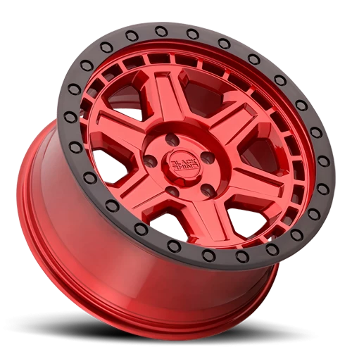 Black Rhino Reno RD 17x9 -18 5x114.3mm 71.6mm Candy Red Black Lip Edge-Black Bolts