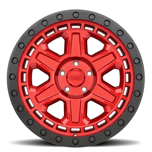 Black Rhino Reno RD 18x9.5 +0 5x127mm 71.6mm Candy Red Black Lip Edge-Black Bolts