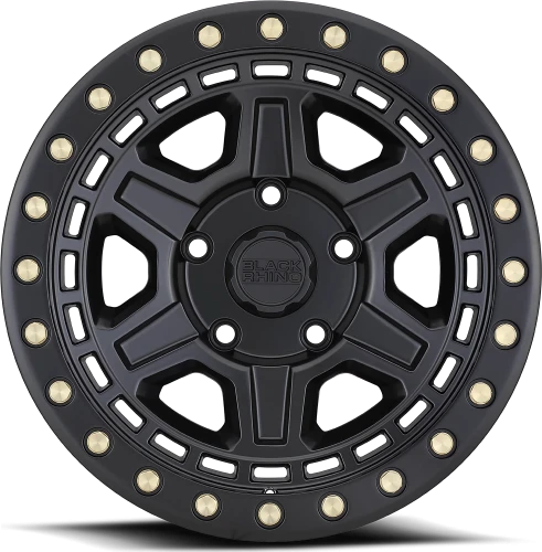 Black Rhino Reno BK 17x9 -18 5x127mm 71.6mm Matte Black Brass Bolts