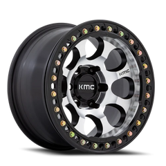 KMC Riot Beadlock KM237 SBM 17x9 -12 6x135mm 87.1mm Satin Black Machined Face-Black Windows-Black Ring