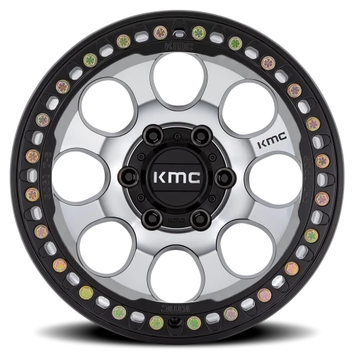KMC Riot Beadlock KM237 SBM 17x8.5 +0 6x139.7mm 108mm Satin Black Machined Face-Black Windows-Black Ring