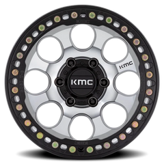 KMC Riot Beadlock KM237 SBM 17x8.5 +0 6x139.7mm 108mm Satin Black Machined Face-Black Windows-Black Ring