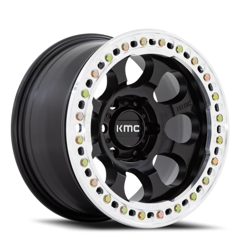 KMC Riot Beadlock KM237 SBM 17x8.5 +0 6x139.7mm 108mm Satin Black Machined Ring