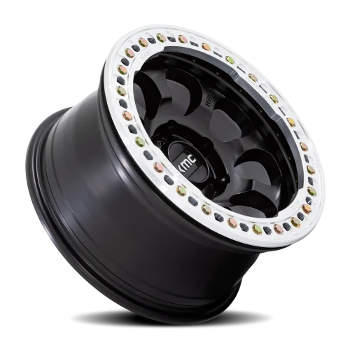 KMC Riot Beadlock KM237 SBM 17x8.5 +0 6x139.7mm 108mm Satin Black Machined Ring